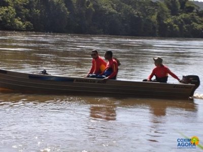 Rapaz estava tomando banho no Rio Coxim na tarde de ontem (1) quando desapareceu