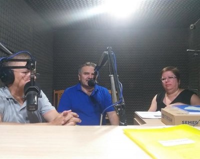 Mauro do Atlntico e Ivone Nemer durante entrevista na FM 100,9