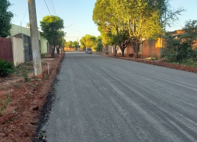 Pavimentao da rua Antonio Campelo em Aquidauana