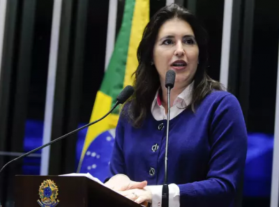 Senadora Simone Tebet (MDB) durante discurso.(Foto: Moreira Mariz/Agncia Senado)