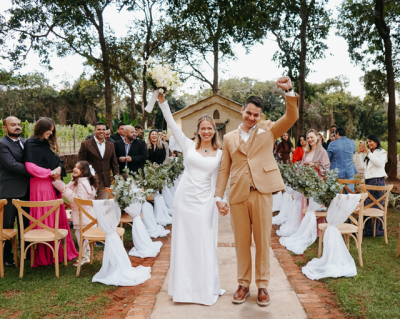 Cerimnia foi intimista, da forma com que os dois imaginaram. (Foto: Alana Borges)