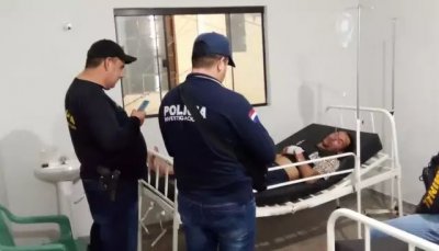 Roberto David Cardozo Rojas na maca de hospital (Foto: Ponta Por News)