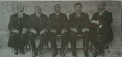 Fundadores de Aquidauana: Antnio de Almeida Castro, Augusto Ferreira Mascarenhas, Teodoro Rondon, Estevo Alves Correa e Jango de Castro