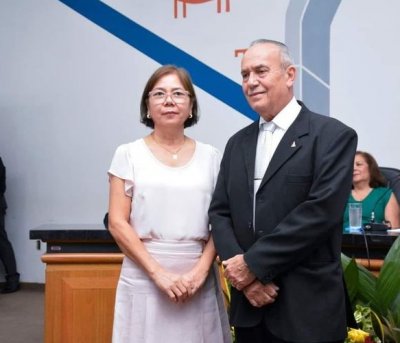 Na foto o presidente do Legislativo Nilson Pontim (PSDB) e sua esposa Irene.