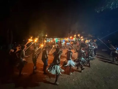 ndigenas durante assembleia na Aldeia Bananal, em Aquidauana (Foto: Kau Terena)