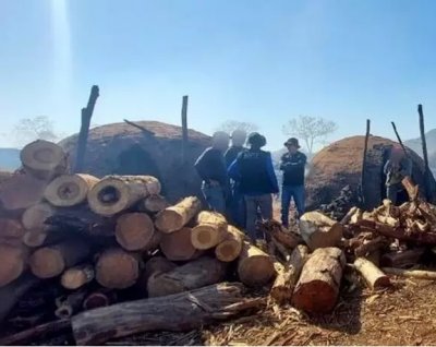 Carvoaria em Aquidauana onde paraguaios foram resgatados de trabalho escravo (Foto: MPT/MS)