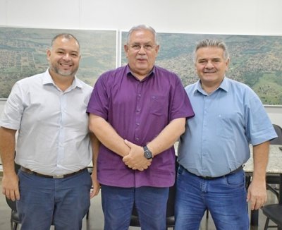 Everton Romero, Mauro do Atlntico e o presidente da FFMS Estevo Petralls