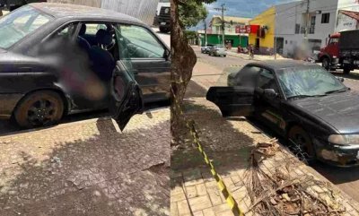 Automvel estava estacionado em frente a convenincia de Bonito, a 297 km da Capital. (Foto: Reproduo/Jardim MS News)