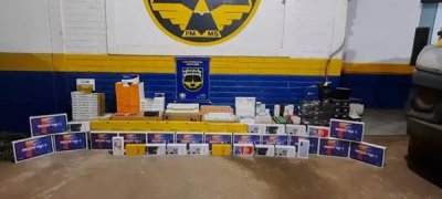 Mercadorias apreendidas pela Polcia Militar Rodoviria em Ponta Por (Foto: Divulgao / PMR)