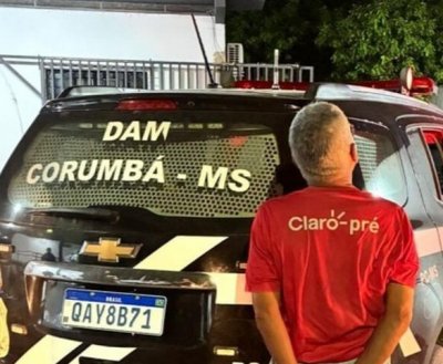 Ant�nio Lima Ohara preso ap�s matar a esposa a pauladas (Foto: Di�rio Corumbaense)