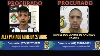 Os dois eram procurados pela Pol�cia Civil, mas j� foram presos durante for�a-tarefa. (Foto: Divulga��o)