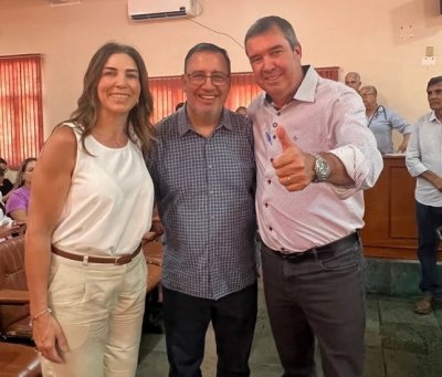 Foto: Odilon ao lado de Eduardo Riedel - Governador de MS.