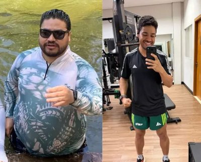 Depois de chergar a 125 kg, Jhonatan decidiu ter h� bitos mais saud�veis. (Foto: Arquivo Pessoal)