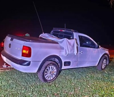 Corpo de Jos� Donizete foi parar em carroceria de Saveiro. (Foto: Leandro Holsbach)