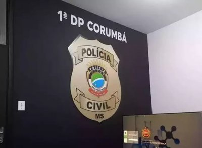 Entrada da 1� Delegacia de Corumb� onde caso foi registrado (Foto: Divulga��o | PCMS)